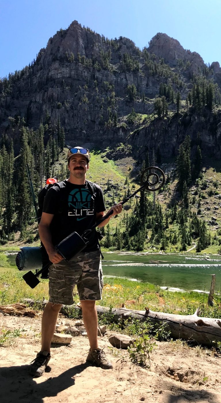 Nicholas Anderson metal detecting outdoors