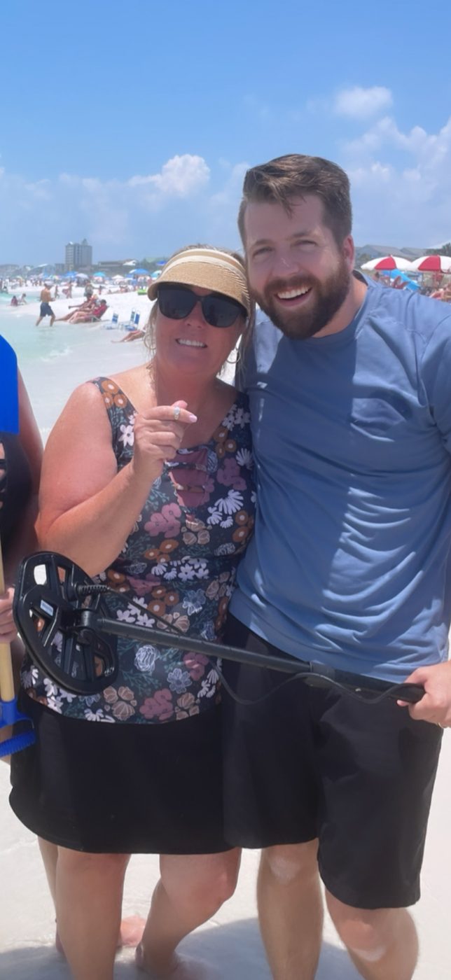 Recovered ring on the beach in Puerto Rico with metal detector